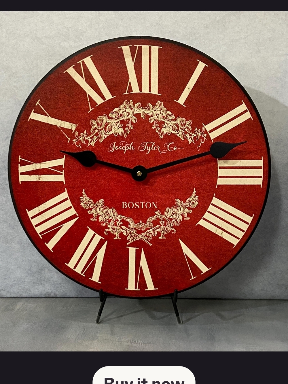 Boston Red Vintage-Style Wall Clock